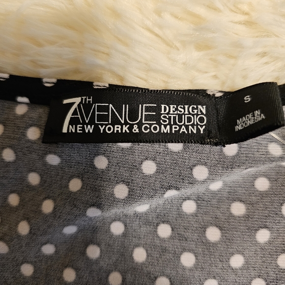 NY&C 7th Ave Dressy Ruched Tank Top Shirt Polka Dot NWT Black Bundle of 2 Sz S - Picture 9 of 14